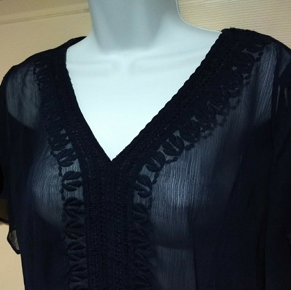 Banana Republic Tops - Banana Republic Flutter Sleeve Sheer Top